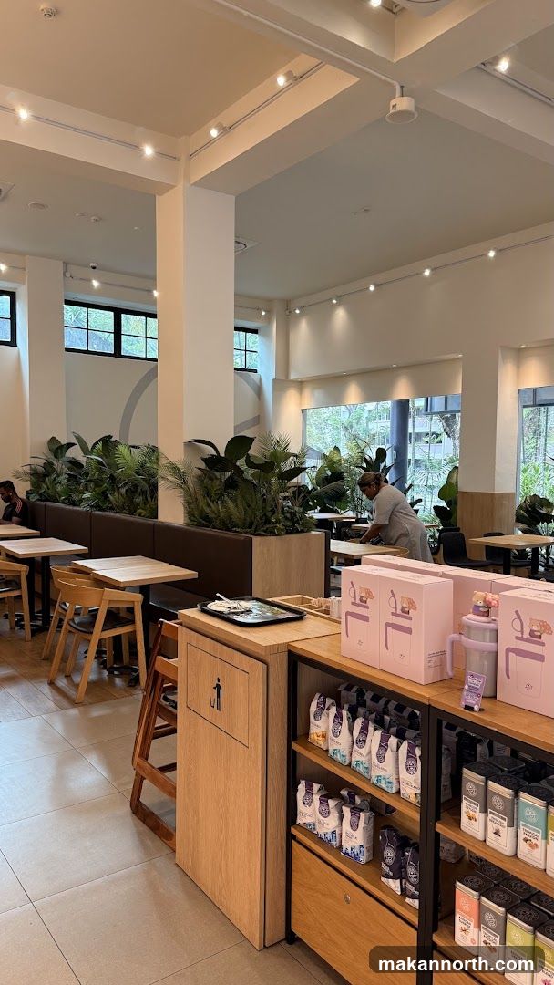 Cafe Interior with Seating and Merchandise