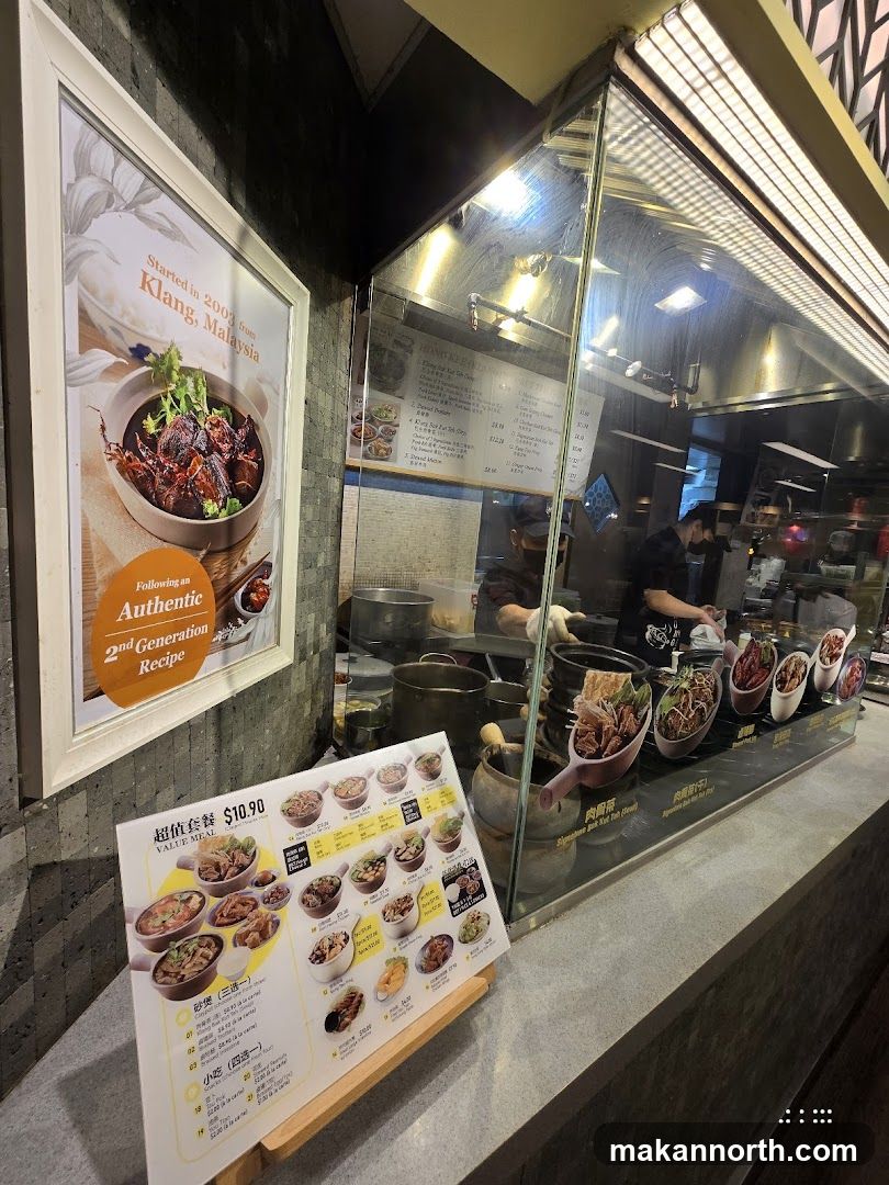Restaurant Counter with Menu and Food Display