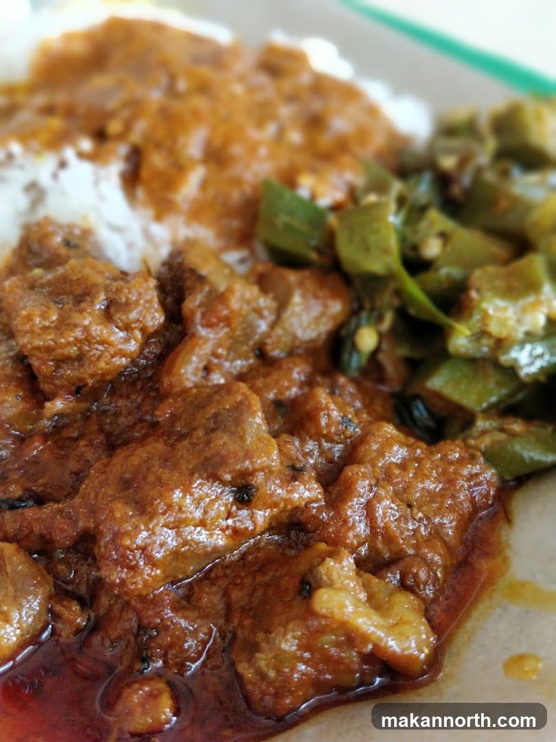 Meat Curry with Rice and Okra