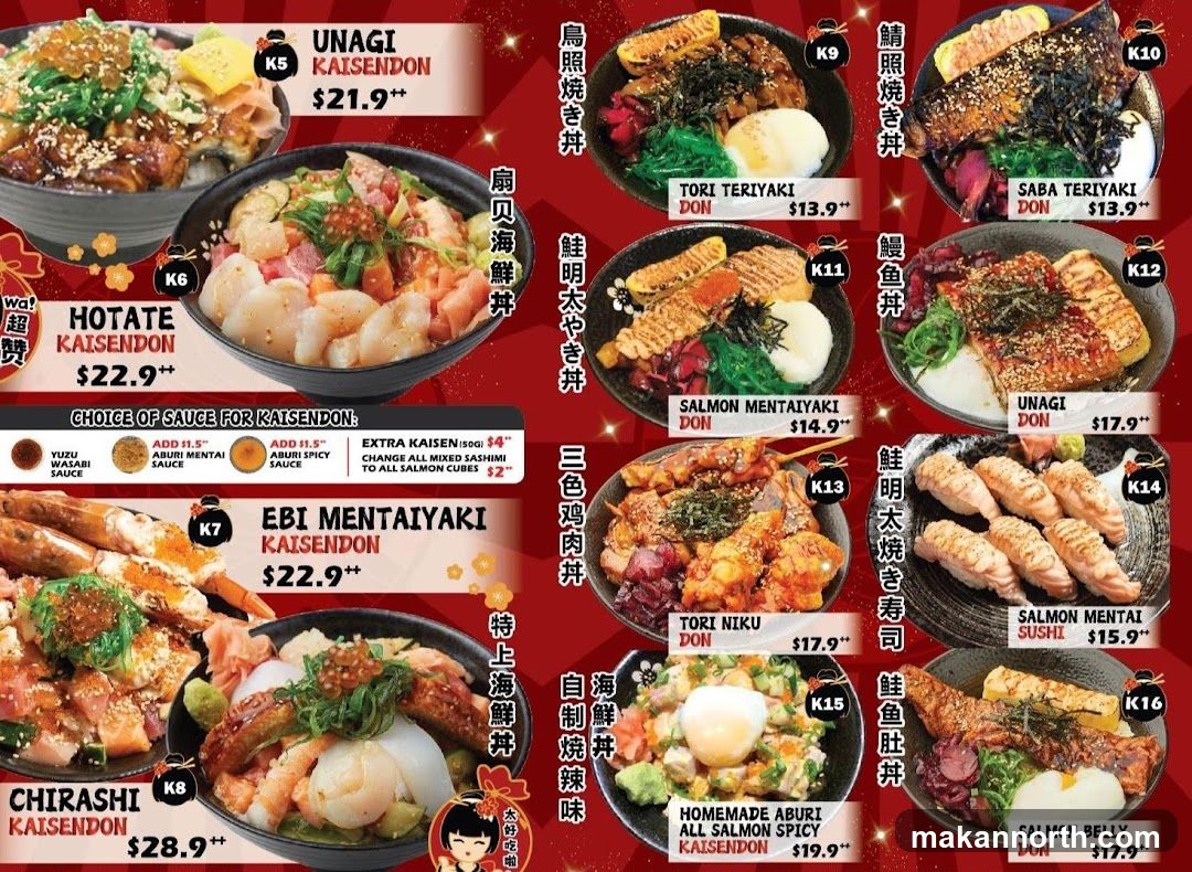 Kaisendon Menu