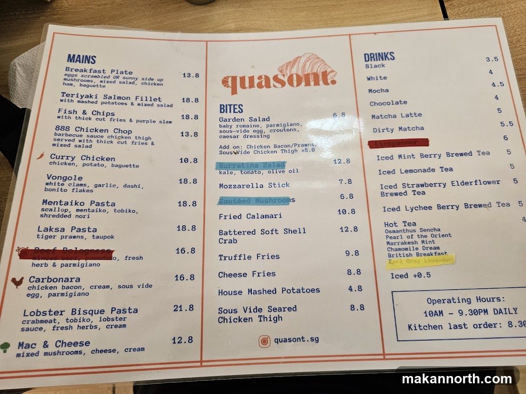 Quasont Menu
