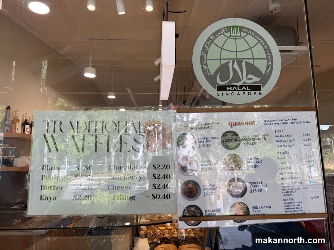 Traditional Waffles and Quasont Menu