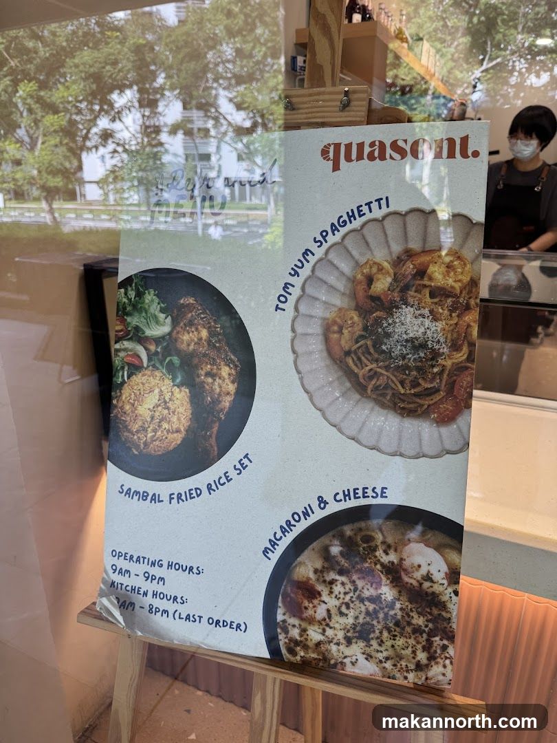 Menu board with food pictures