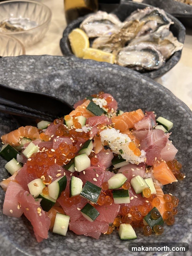 Chirashi Bowl and Oysters