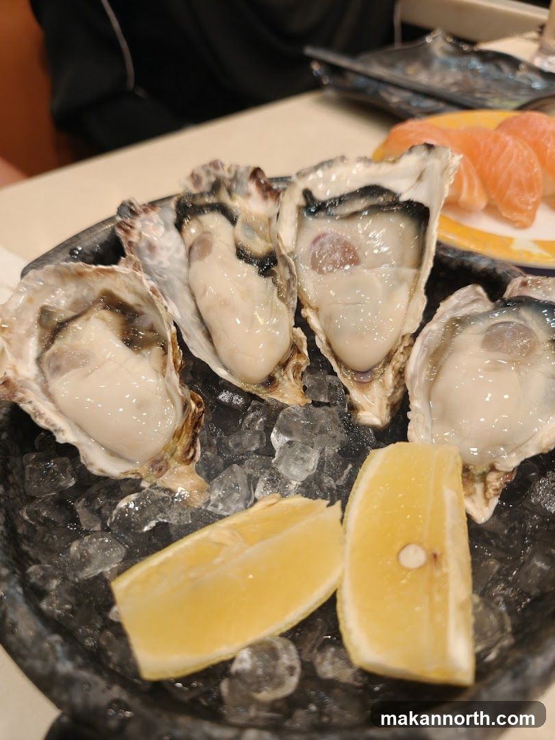 Oysters and Salmon Sashimi
