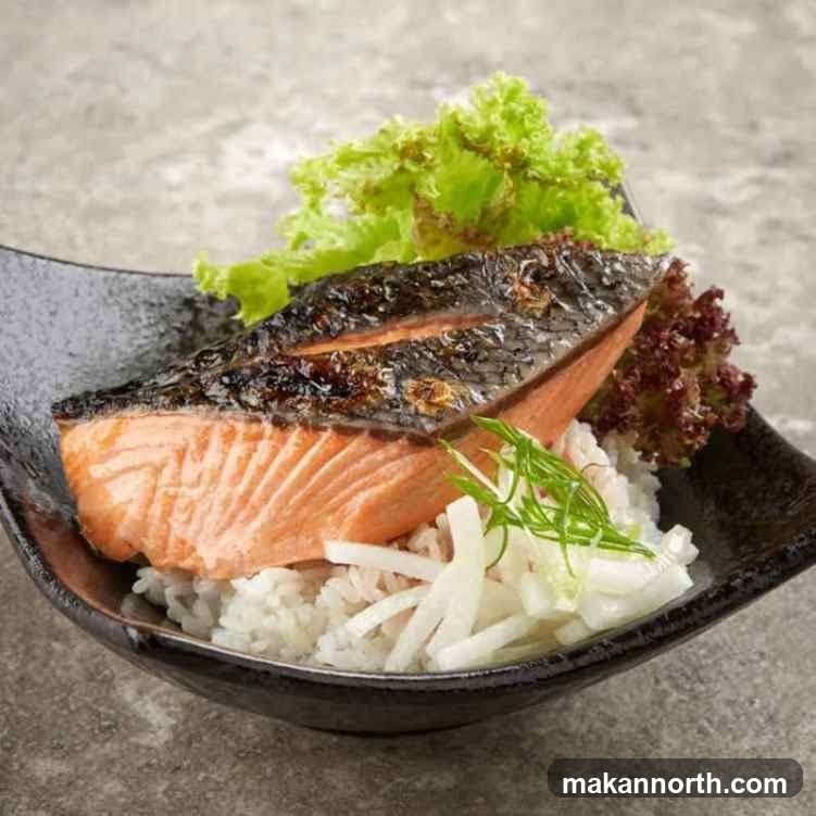 Grilled Salmon with Rice