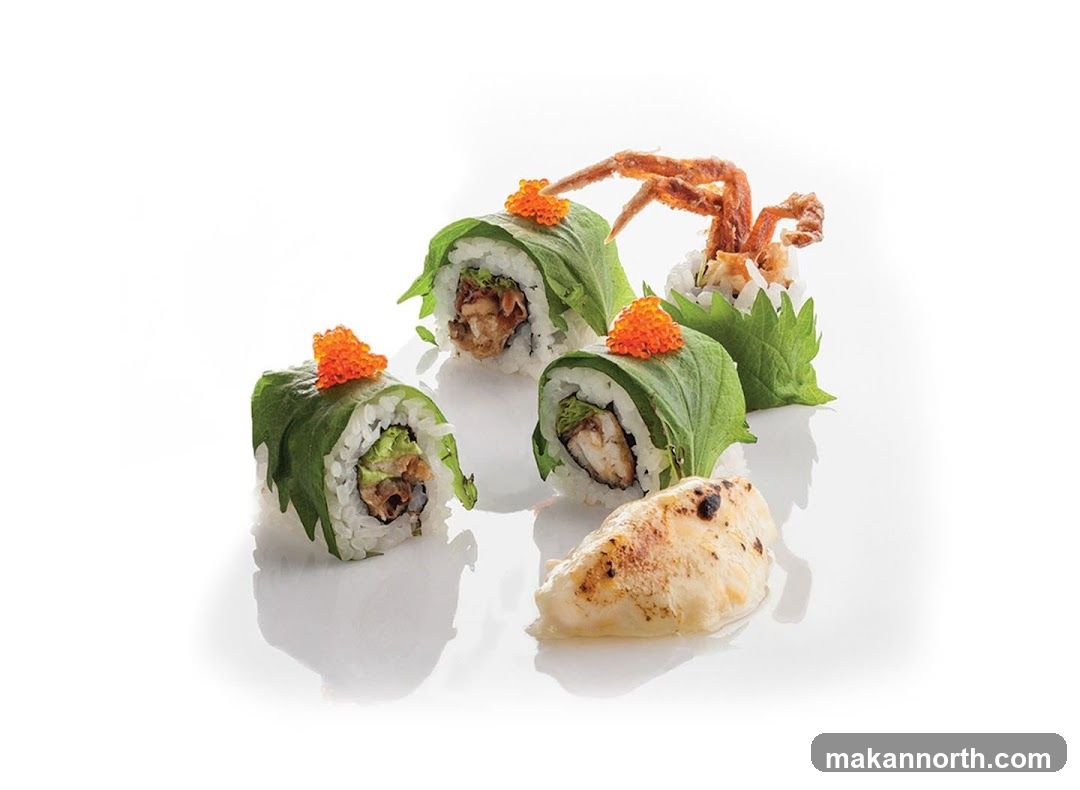 Sushi Rolls and Seared Fish