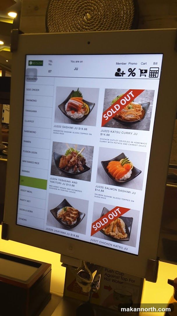 JU Sushi Menu