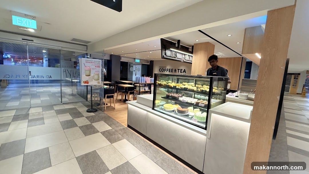 Cafe Interior with Pastries and Coffee