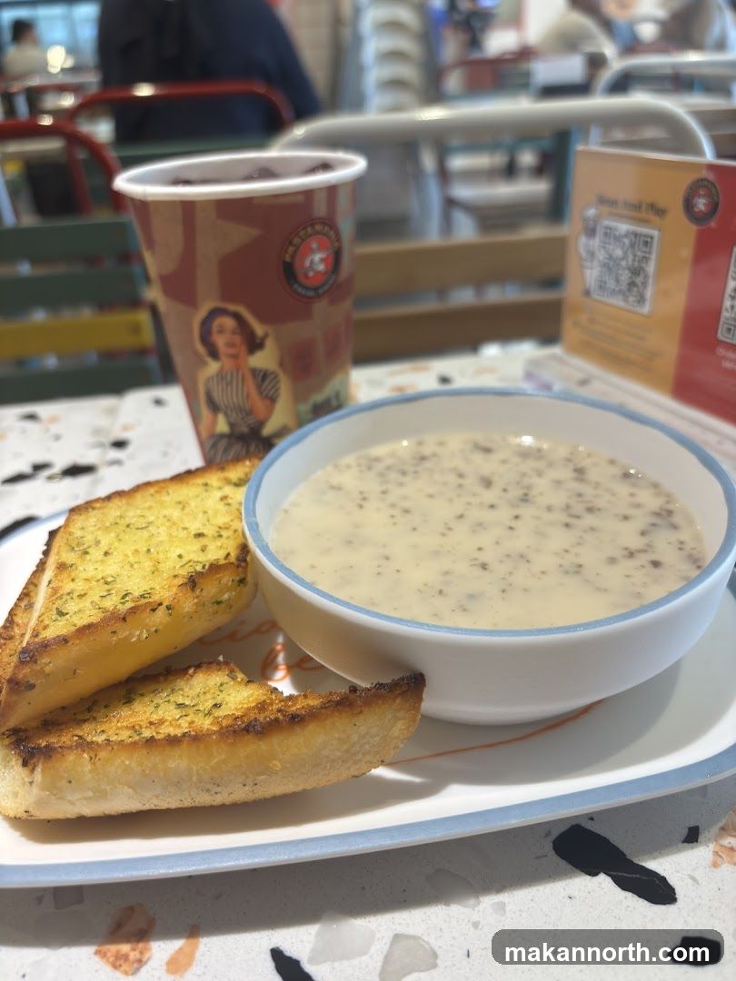 Soup and Garlic Bread