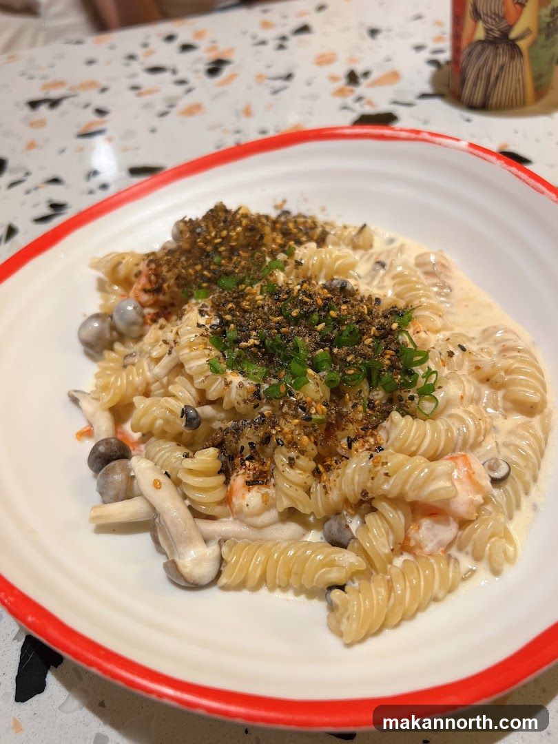 Creamy Pasta with Mushrooms and Shrimp