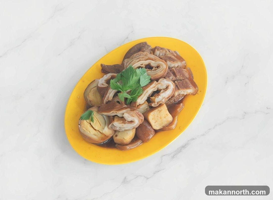 Braised Pork Intestines with Tofu and Eggplant