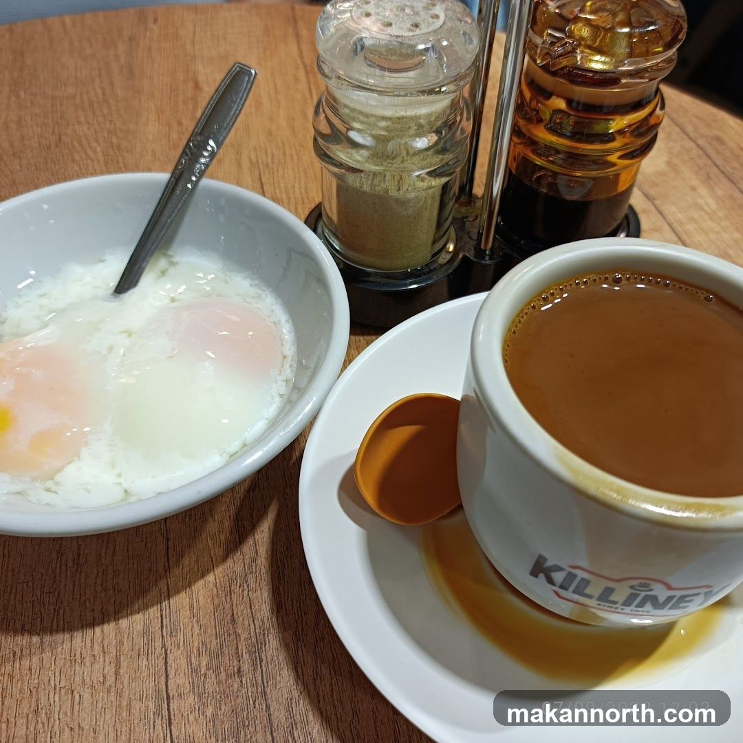 Soft-boiled eggs and coffee