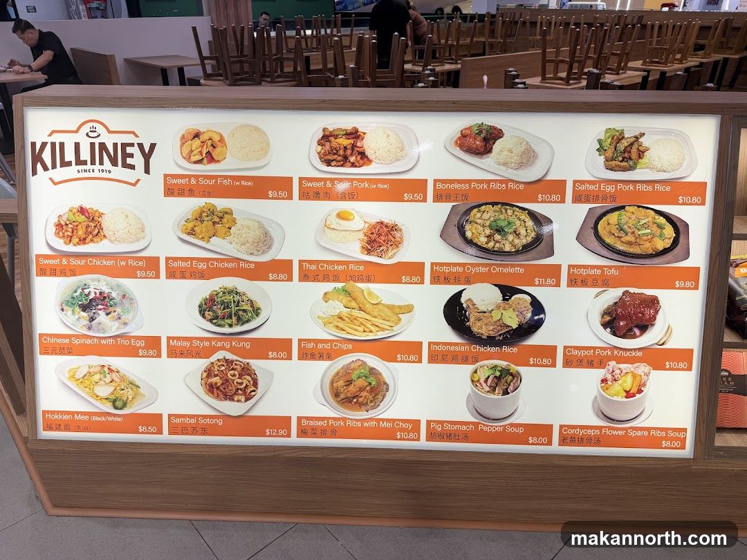 Killiney Menu