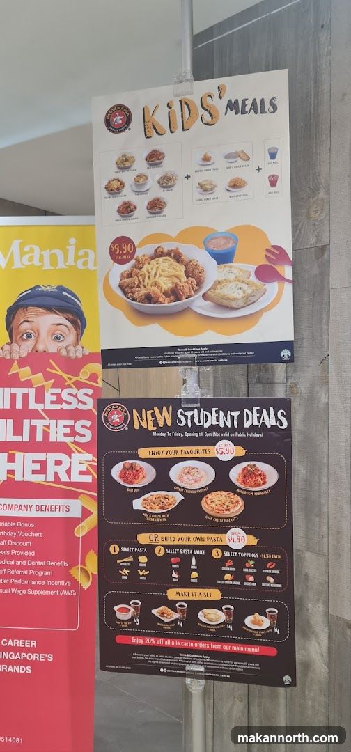 PastaMania Kids' Meals and Student Deals