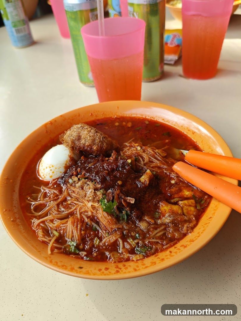 Noodle Dish with Drinks