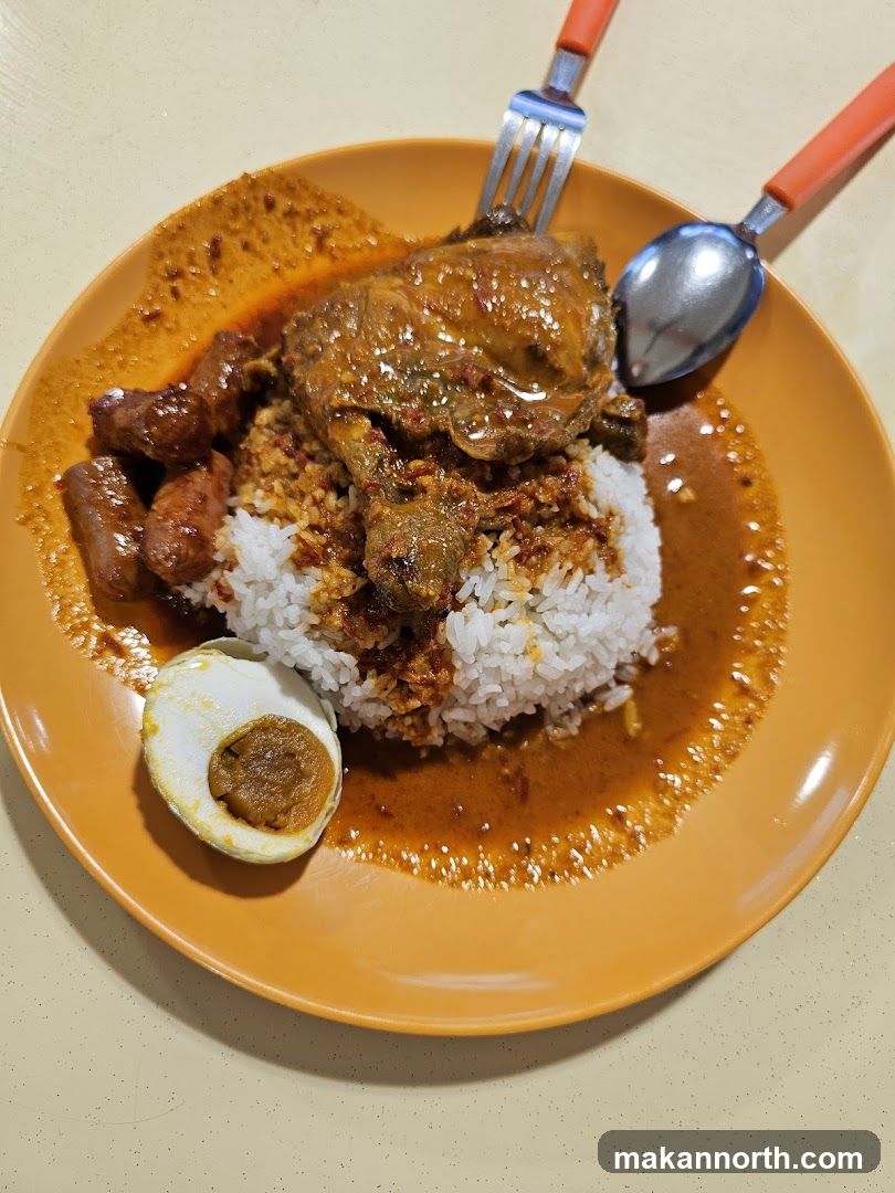 Nasi Lemak with Chicken and Salted Egg