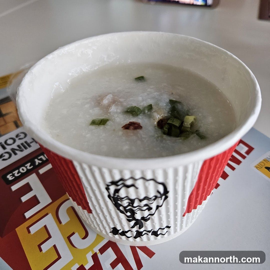 Congee in a branded cup