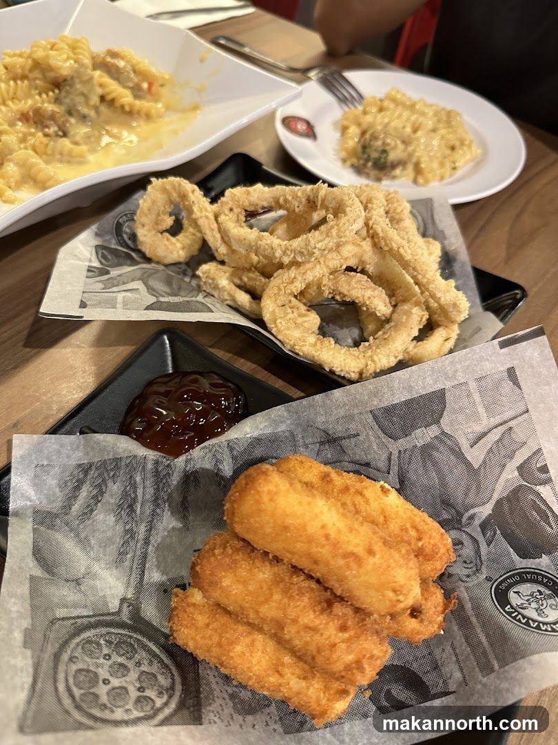 Fried Appetizers and Pasta