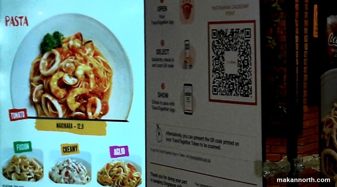 Pasta Menu and QR Code Instructions