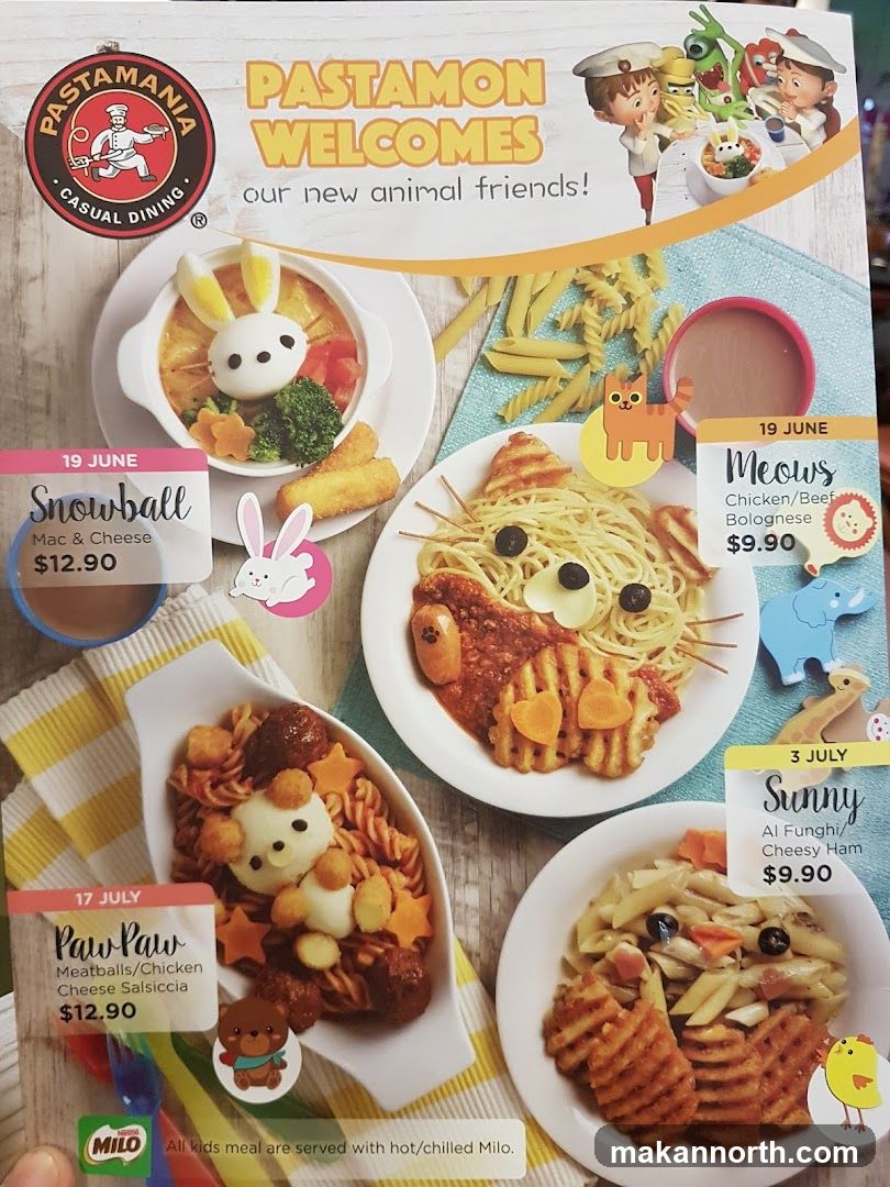 Pastamania Kids Menu
