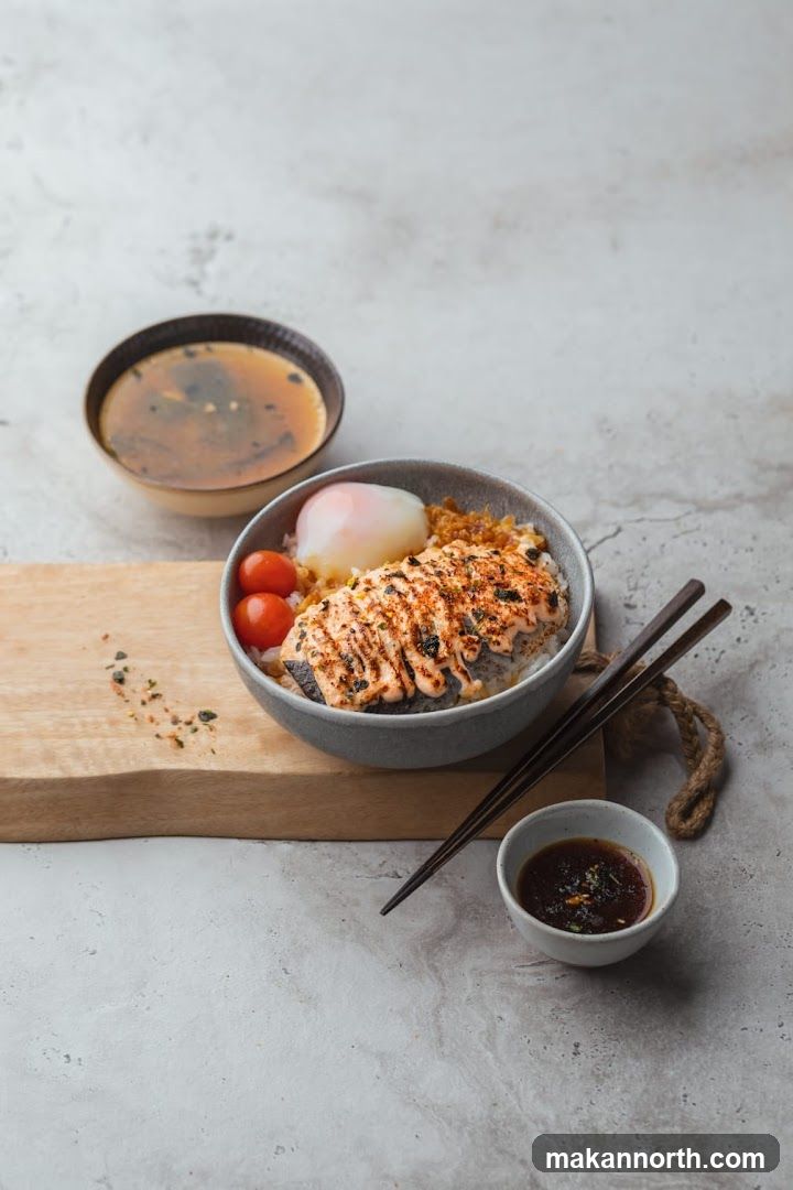 Salmon Donburi with Onsen Egg