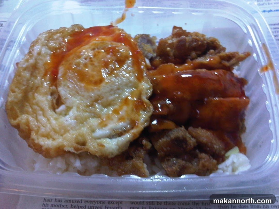 Fried Egg and Meat with Rice