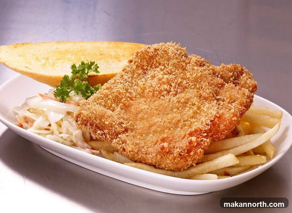Breaded Chicken with Fries and Coleslaw