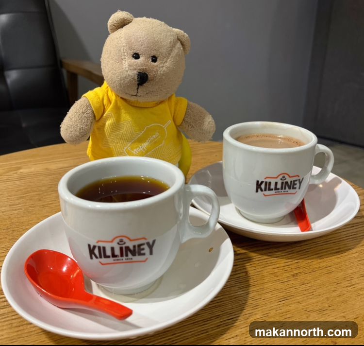 Teddy bear with coffee and hot chocolate