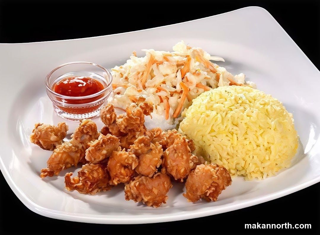 Fried Chicken Bites with Rice and Coleslaw