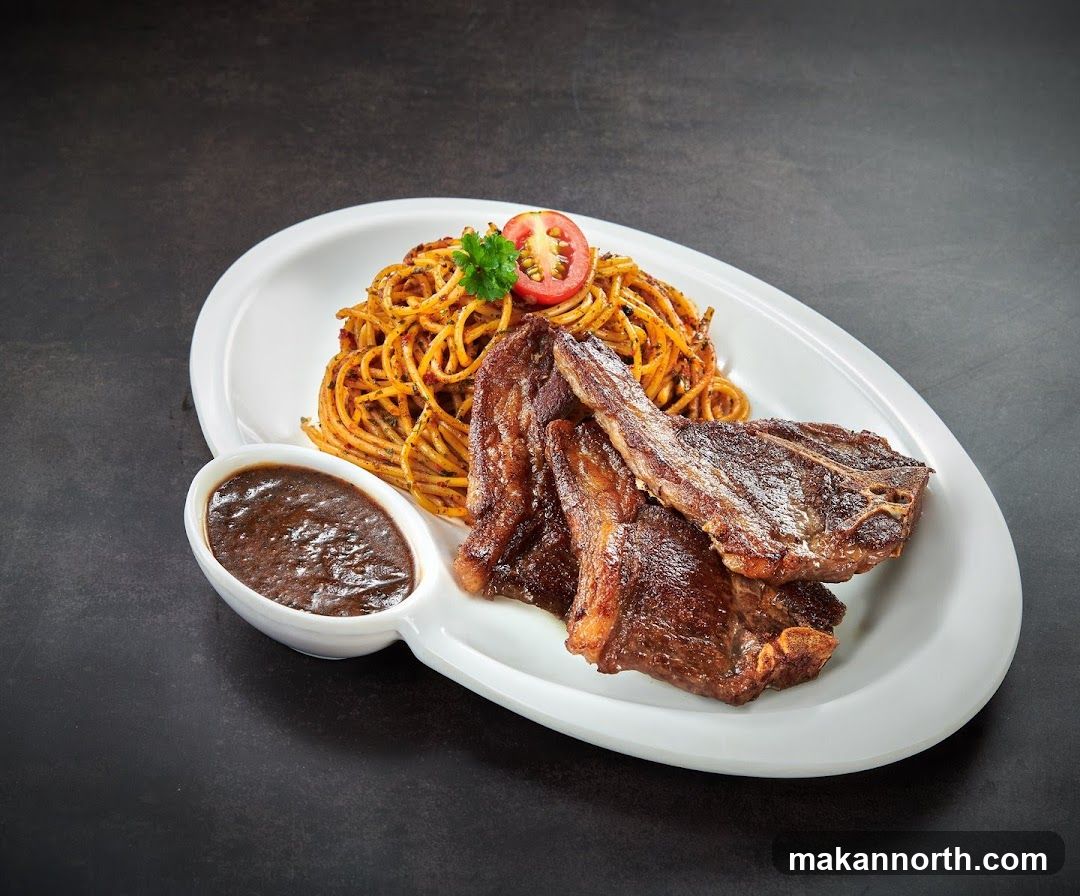 Lamb Chops with Spaghetti