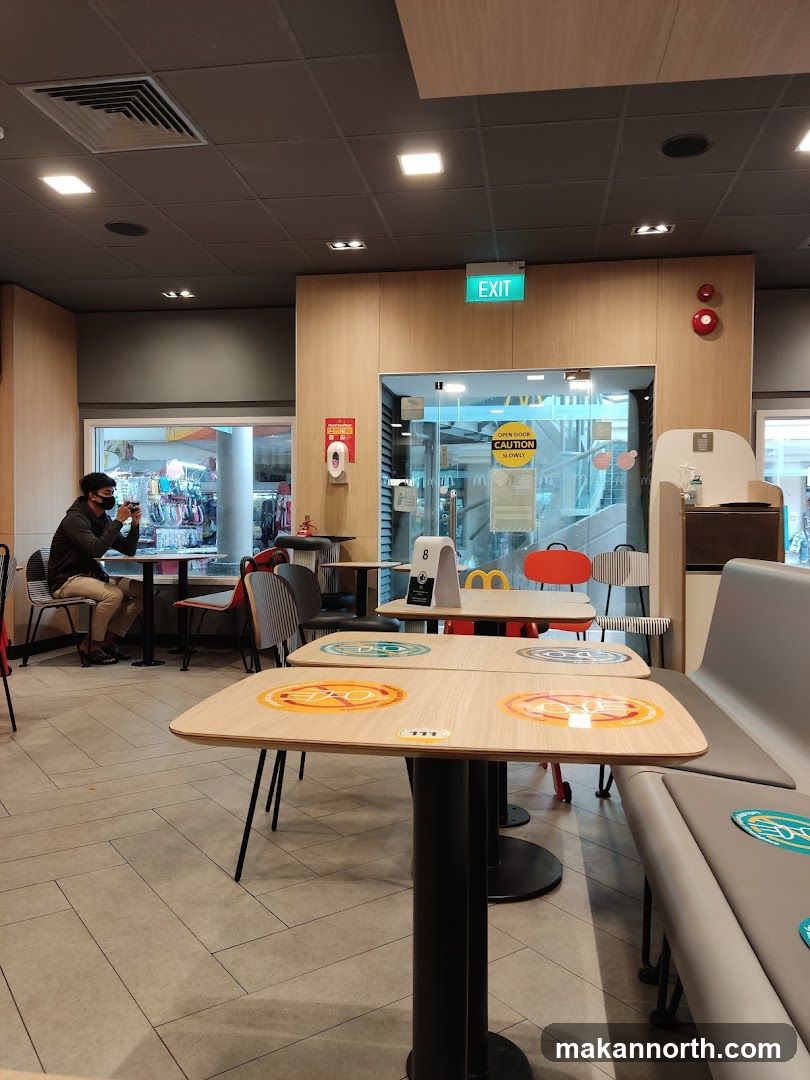 McDonald's Interior with Social Distancing Markers