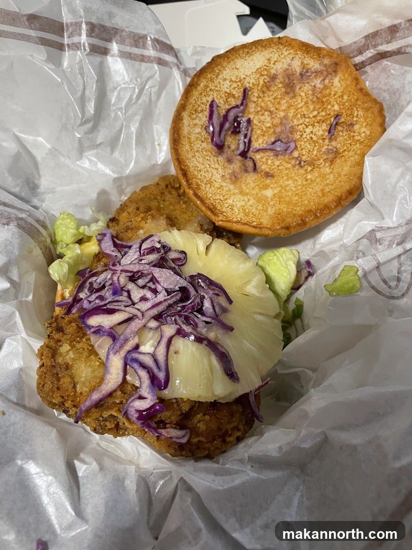 Burger with Pineapple and Coleslaw