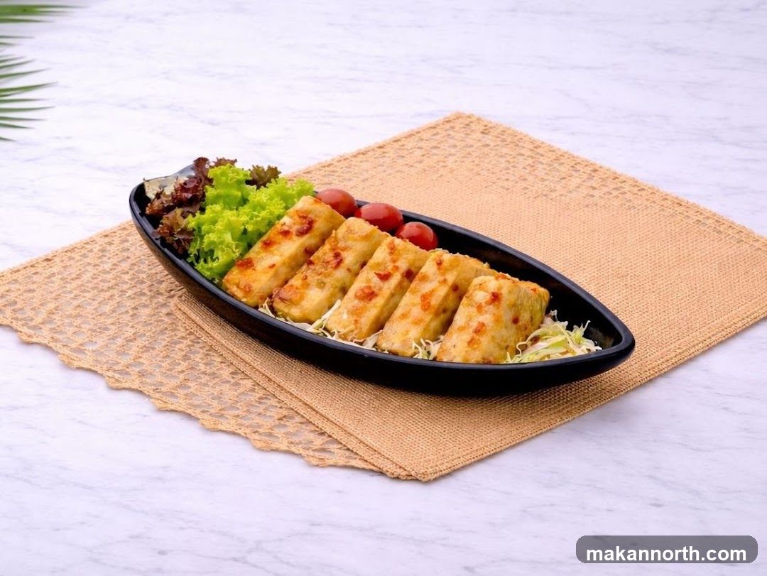 Fried Tofu Rolls with Salad