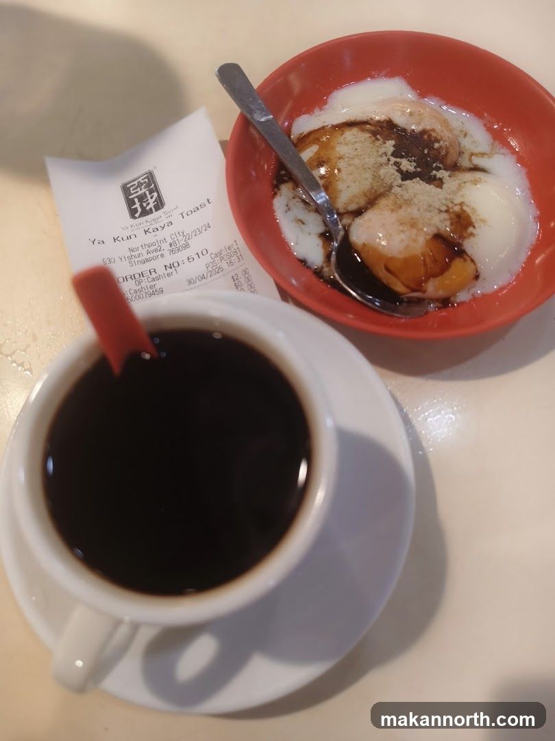 Ya Kun Kaya Toast Receipt with Coffee and Eggs