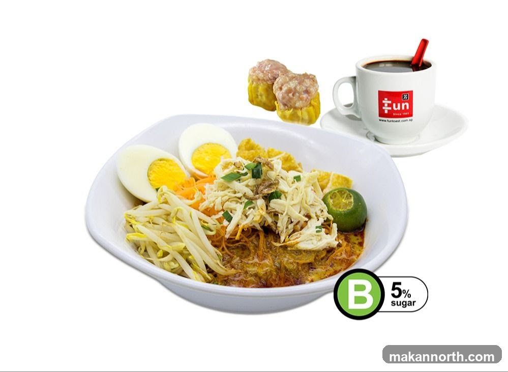 Laksa with Coffee and Siu Mai