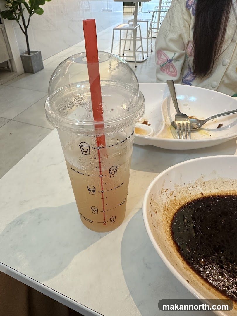 Drink and Food Remnants on Table