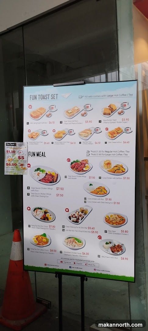 Fun Toast Set & Fun Meal Menu