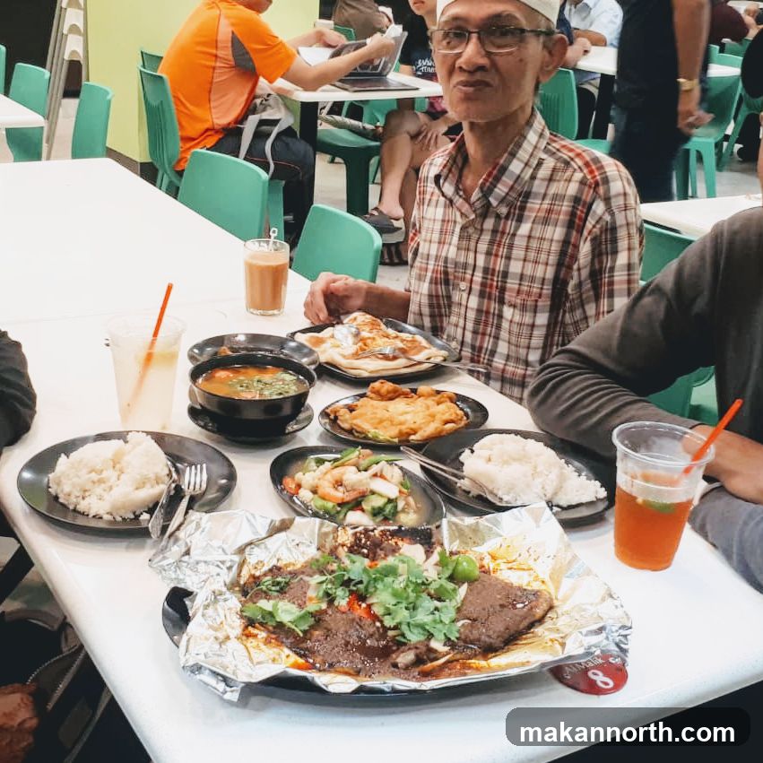 People eating at a food court