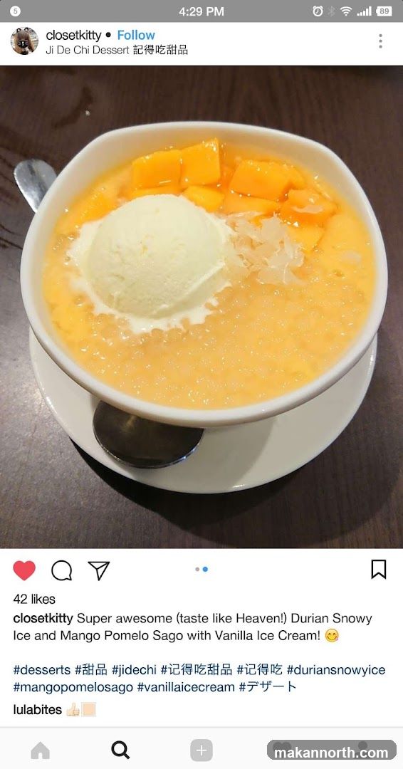 Durian Snowy Ice with Mango Pomelo Sago