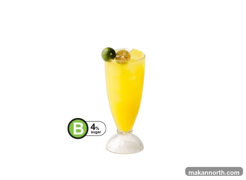 Yellow Drink with Lime and Ice