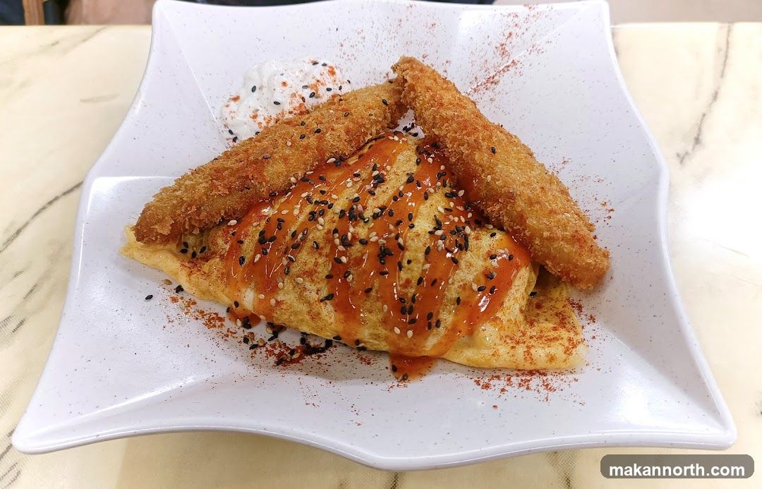 Omurice with Fried Fish
