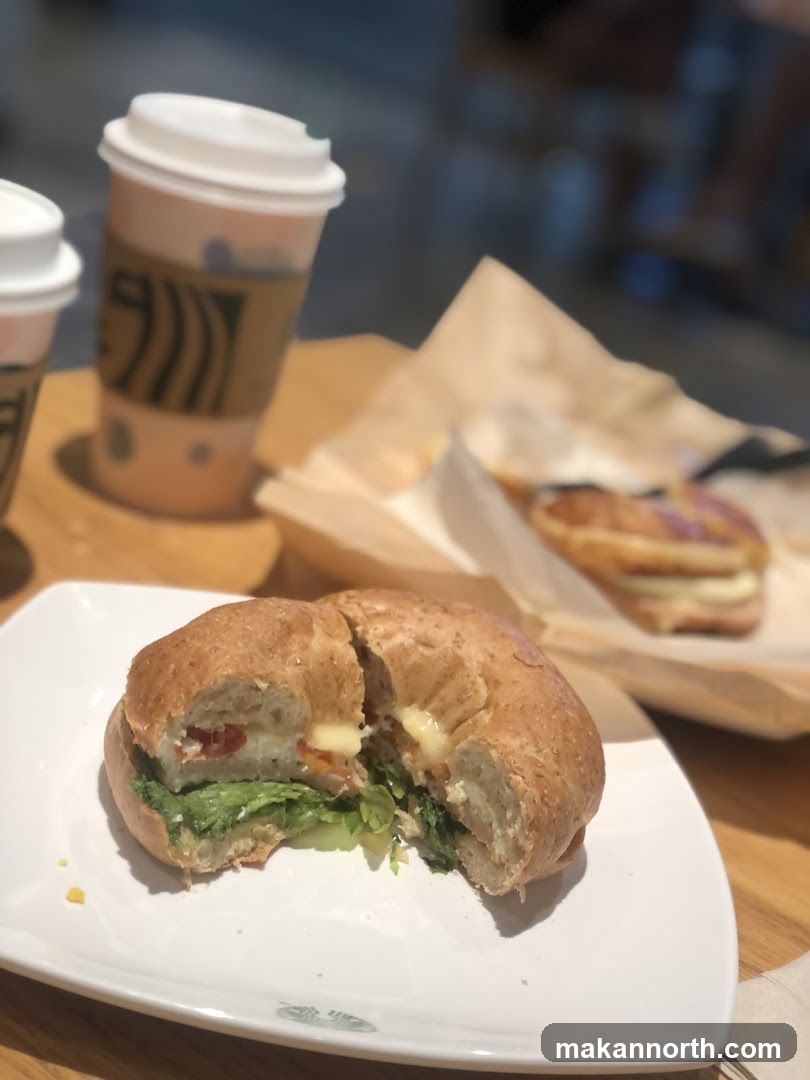 Bagel Sandwich and Coffee