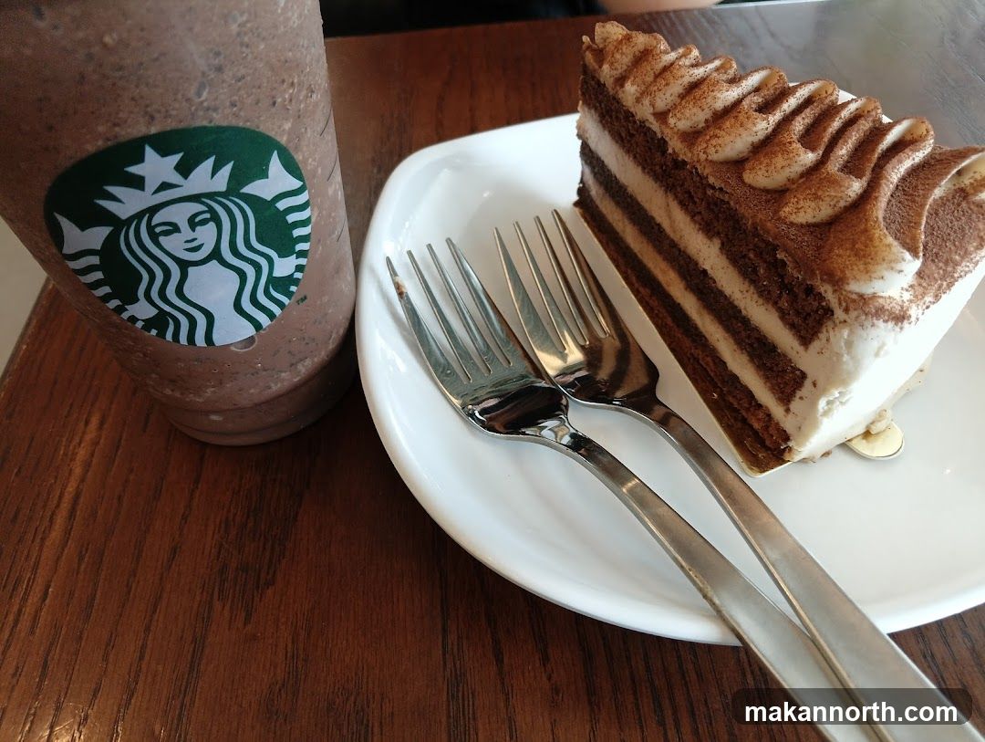 Starbucks Frappuccino and Chocolate Cake