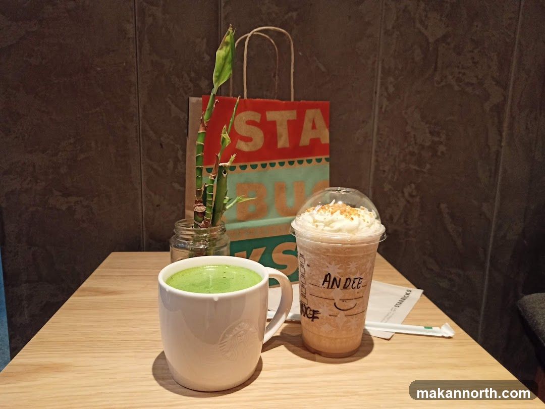 Starbucks drinks and bag
