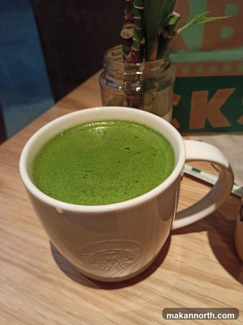 Matcha Latte in a Starbucks Mug