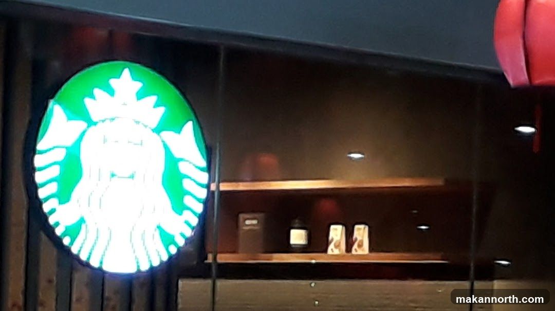 Starbucks Logo and Interior Display
