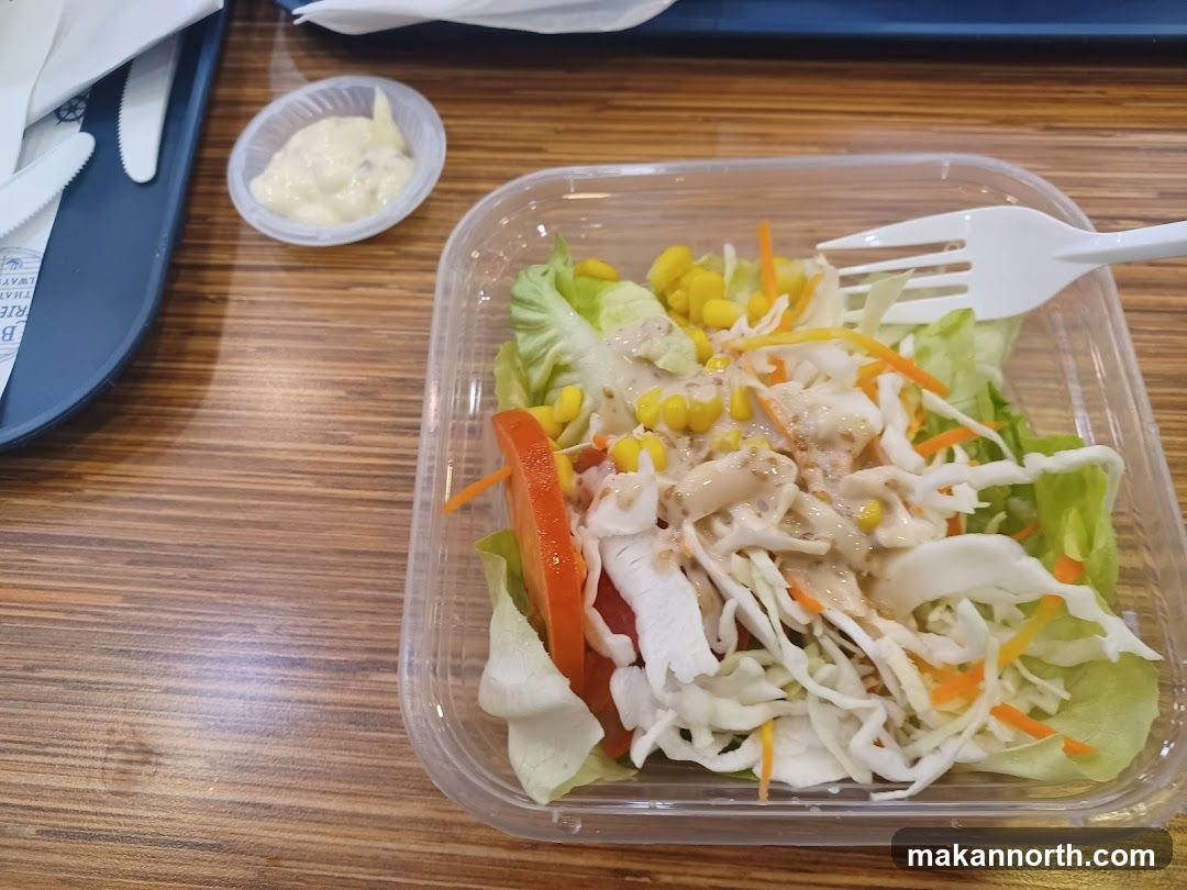 Salad with Dressing and Side of Dip