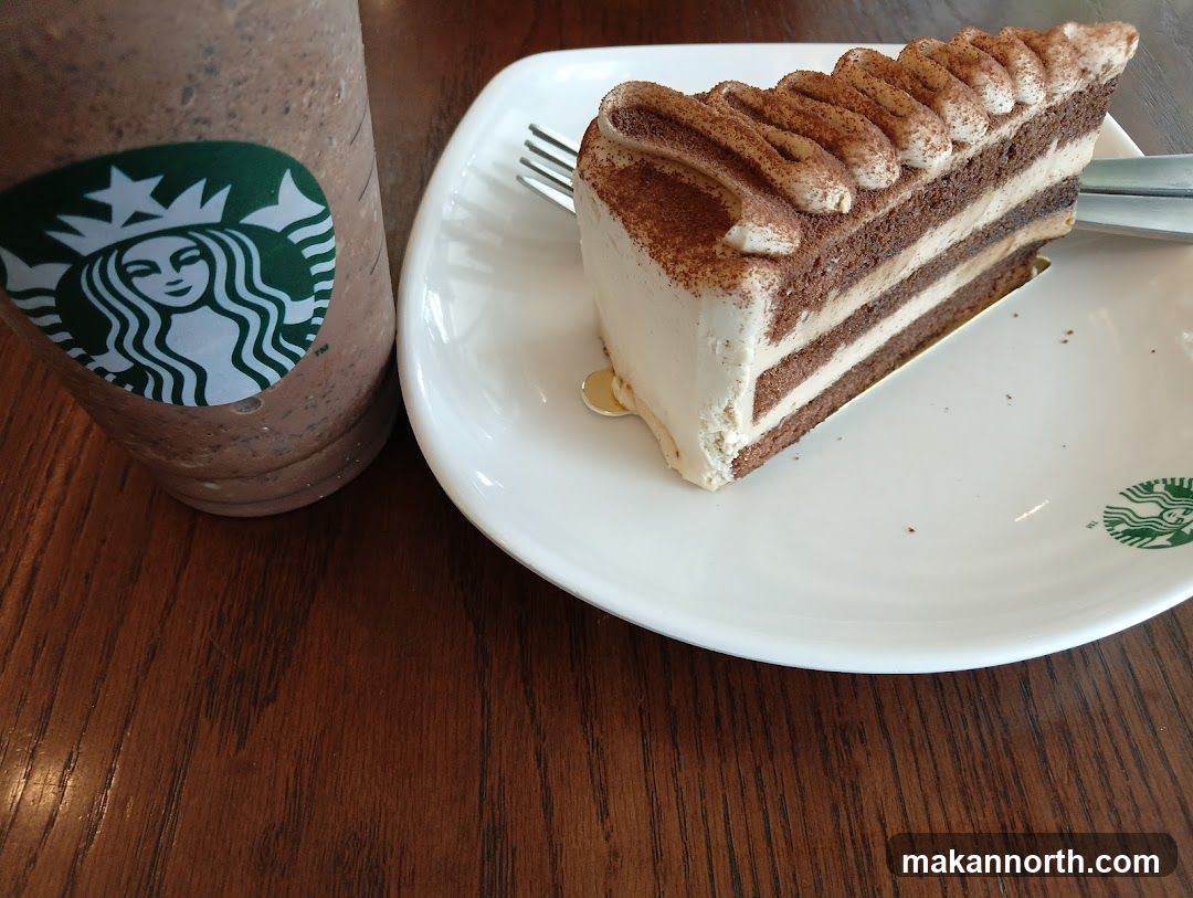 Starbucks Frappuccino and Tiramisu Cake