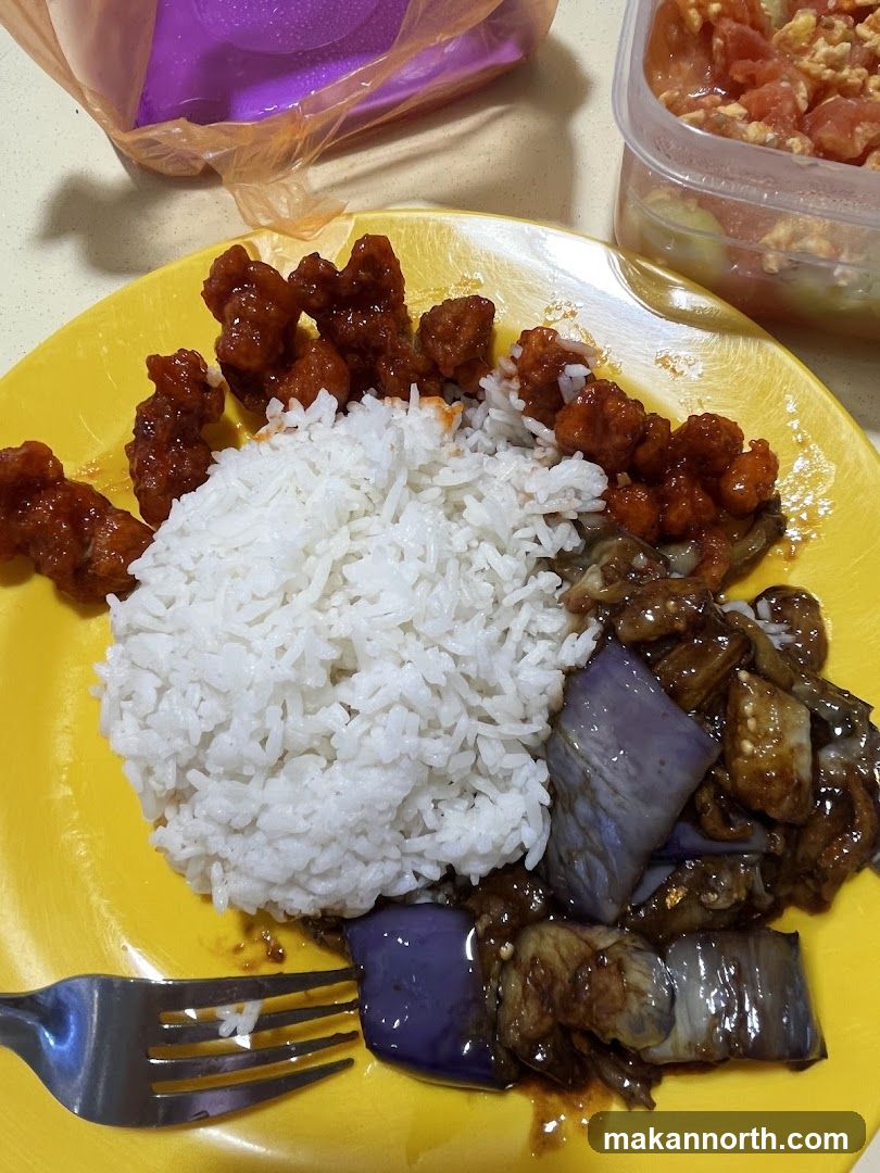 Plate of Rice with Stir-fried Dishes
